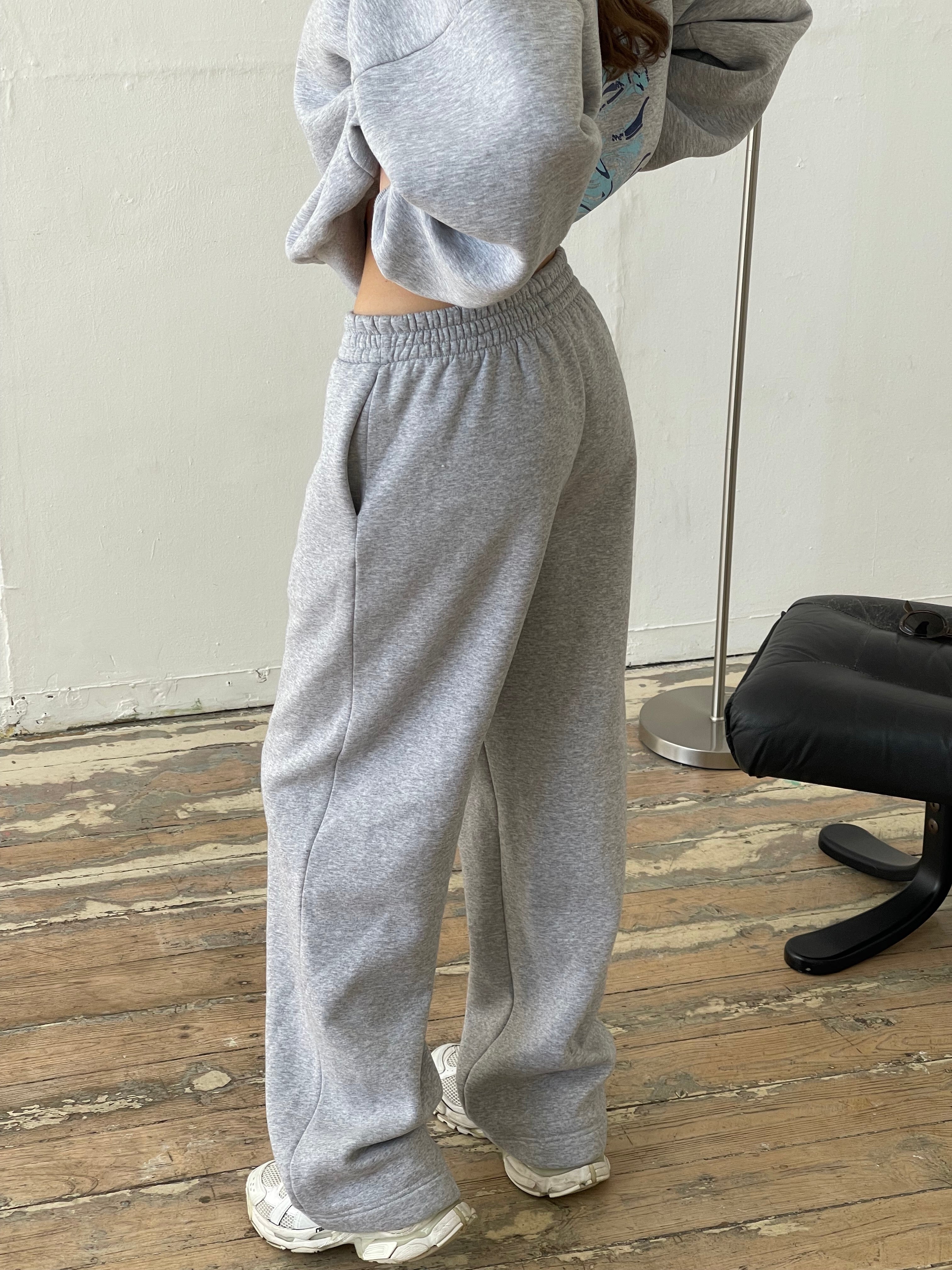 Oversized sweatpants in light grey melange – HACHU Brand